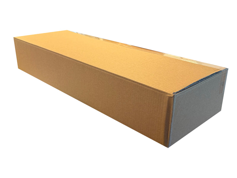 A 787mm x 265mm x 120mm box, closed with clear tape. 