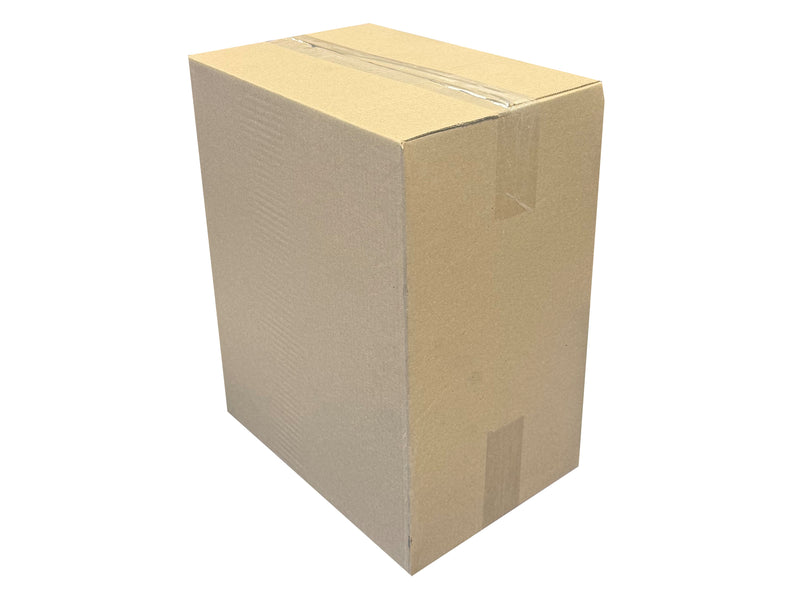 Plain new cardboard box on a white background