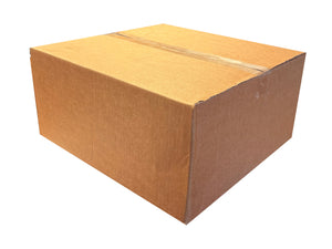 Medium packing box measuring 368mm x 365mm x 165mm, sealed with clear tape.