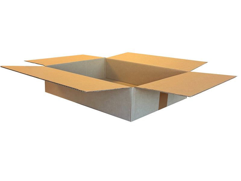 New, plain carton measuring 395mm x 300mm x 80mm