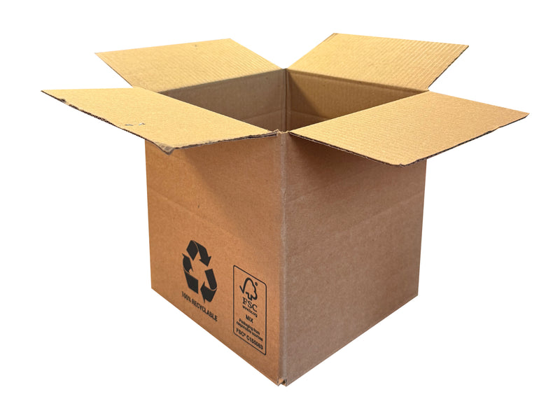 A printed, 7 inch cubed box