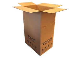 Box with 'Excel' branding measuring 625mm x 425mm x 1100mm