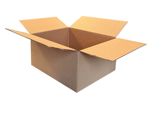 A strong single wall cardboard box measuring 295mm x 235mm x 130mm
