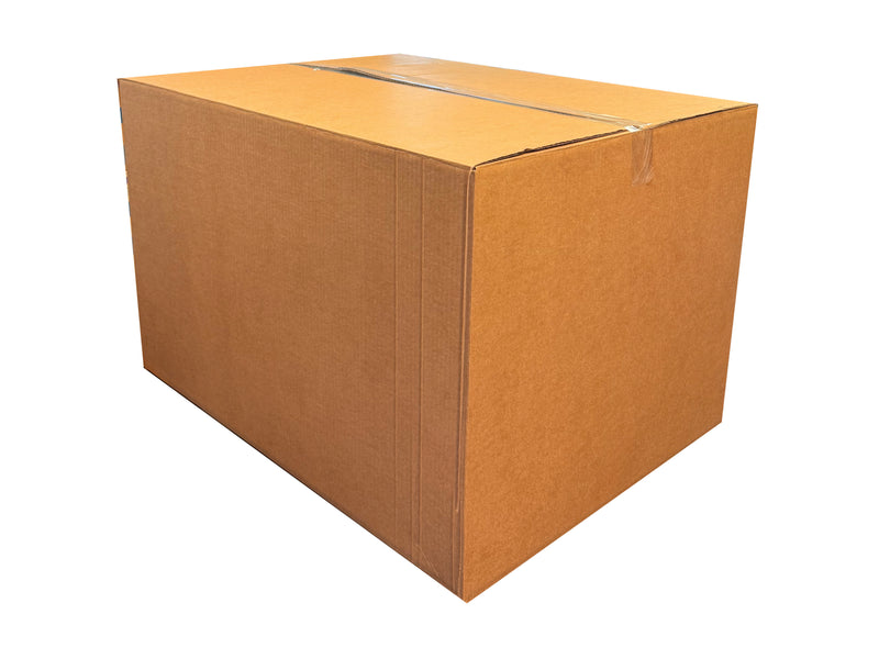Box measuring 813mm x 600mm x 530mm sealed with clear tape