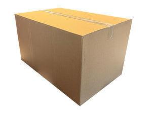 A 560mm x 355mm x 323mm large cardboard box, closed with clear tape