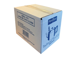 White box, with Pendeford branding and an image of a kettle, printed in blue ink