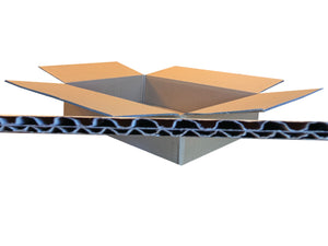Cardboard box measuring 470mm x 341mm x 98mm with an image of the board grade used in manufacture. 