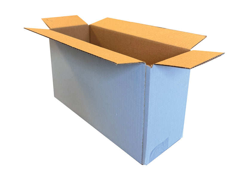 White cardboard box measuring 270mm x 100mm x 150mm