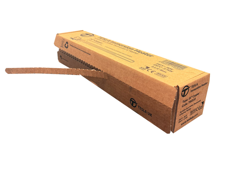 Printed cardboard box showing the tear off corrugated strip