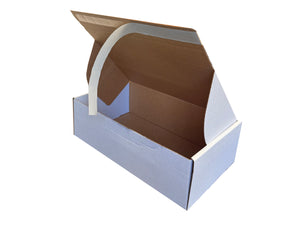 White box with a tear off glue strip