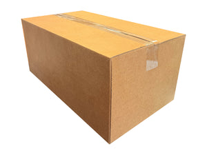 Plain shipping box, sealed with clear tape
