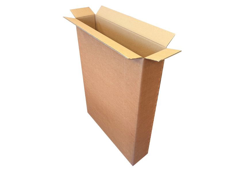 A tall and narrow box measuring 650mm x 150mm x 940mm