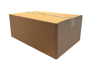 A sealed cardboard box, measuring 492mm x 326mm x 195mm