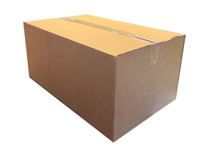 Cardboard box measuring 585mm x 360mm x 270mm with a white background