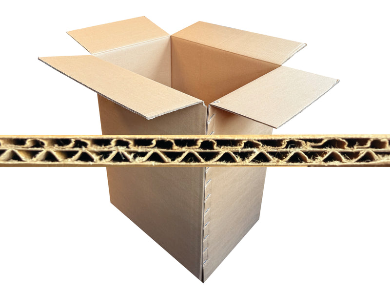 Image of a 500mm x 360mm x 610mm box, showing the heavy duty, double wall board grade. 