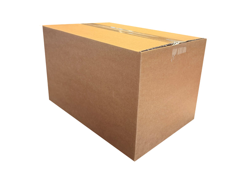 Box measuring 330mm x 221mm x 204mm closed with clear Sellotape
