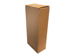 Tall cardboard box on a white background