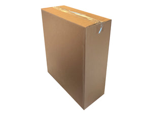 A closed, 400mm x 155mm x 460mm cardboard box