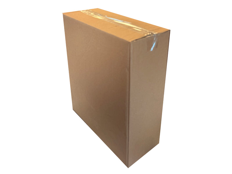 A closed, 400mm x 155mm x 460mm cardboard box