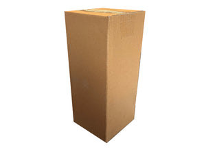 A cardboard bottle box measuring 115mm x 115mm x 365mm