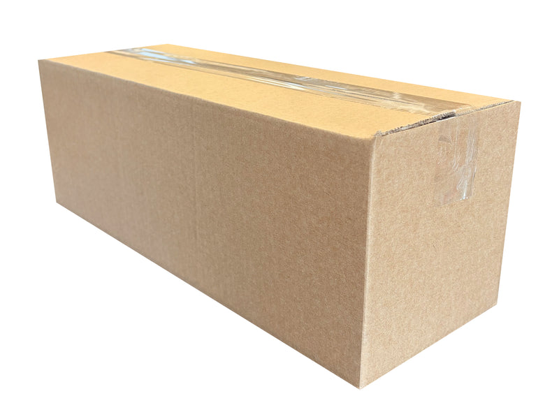 A 435mm x 155mm x 150mm Cardboard box on a white background