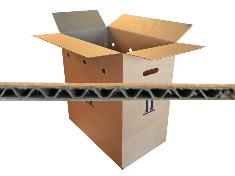 Box measuring 490mm x 290mm x 550mm with an image of the board grade