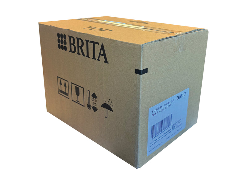Cardboard box with BRITA branding on a white background