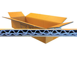 600mm x 220mm x 100mm Box with an image of the board flute profile overlayed