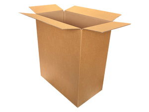 Plain, tall cardboard box measuring 455mm x 255mm x 515mm