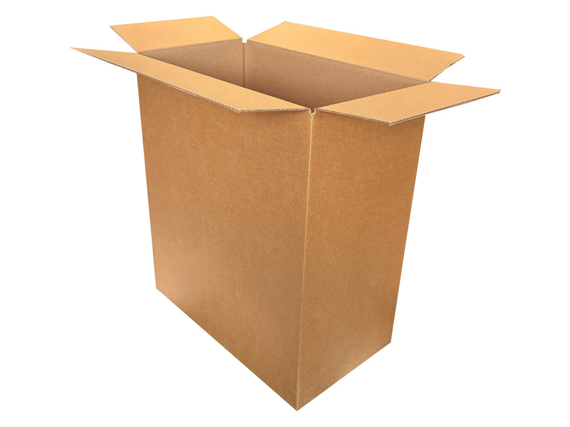 Plain, tall cardboard box measuring 455mm x 255mm x 515mm