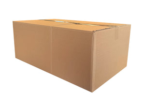 730mm x 430mm x 280mm box, sealed shut with clear tape