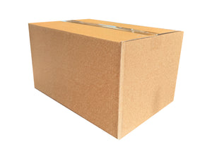 Brown cardboard box, measuring 375mm x 245mm x 208mm
