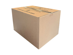 Cardboard box with packing marks on the top panels