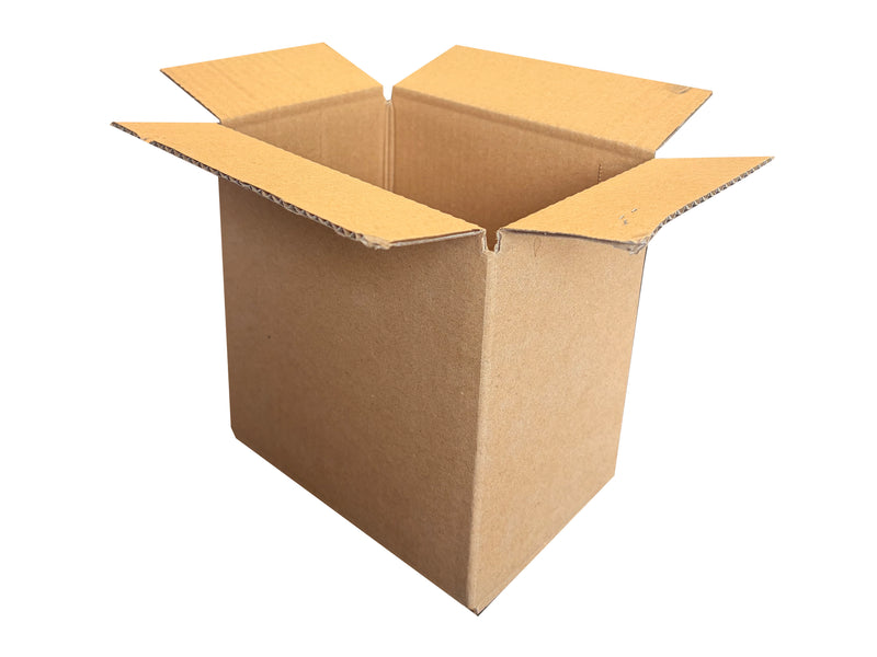 Plain cardboard box measuring 224mm x 112mm x 157mm