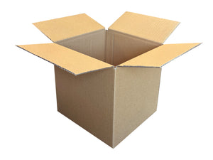 A plain, brown box measuring 187mm x 185mm x 170mm
