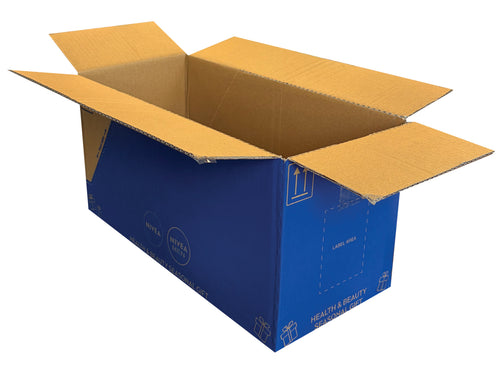 Used Printed Single Wall Box - 394mm x 178mm x 195mm