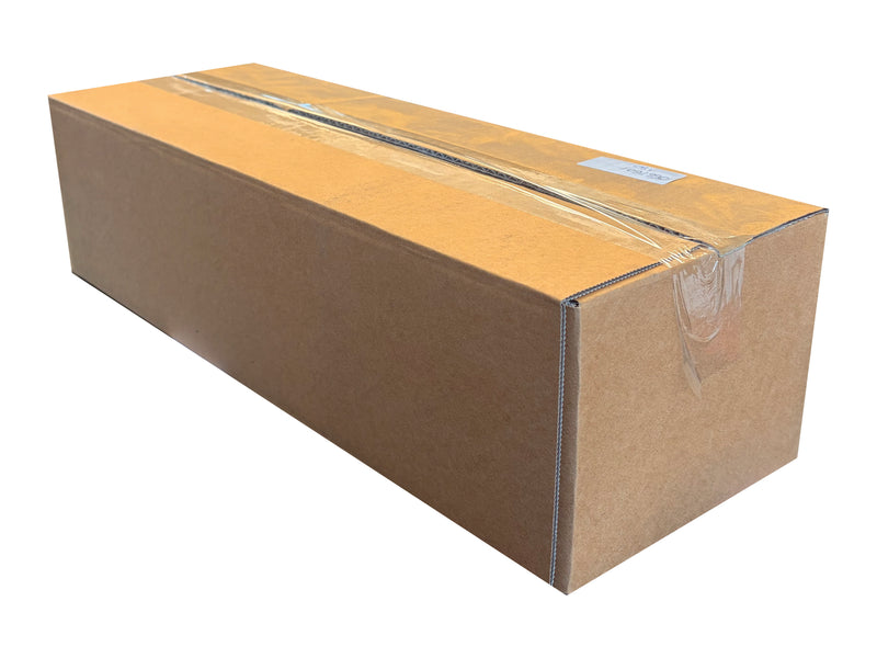 A 480mm x 165mm x 125mm cardboard box, sealed shut with clear tape