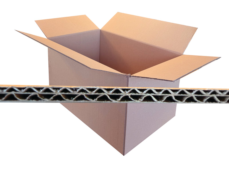 Image of the double wall profile over an image of the box