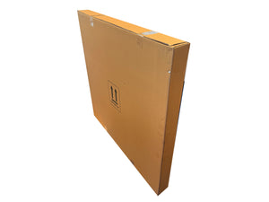 Brown cardboard box measuring 990mm x 95mm x 985mm with This Way Up printed on the long panels