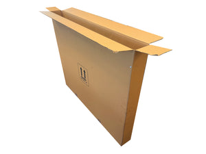A tall and narrow cardboard box measuring 990mm x 95mm x 985mm