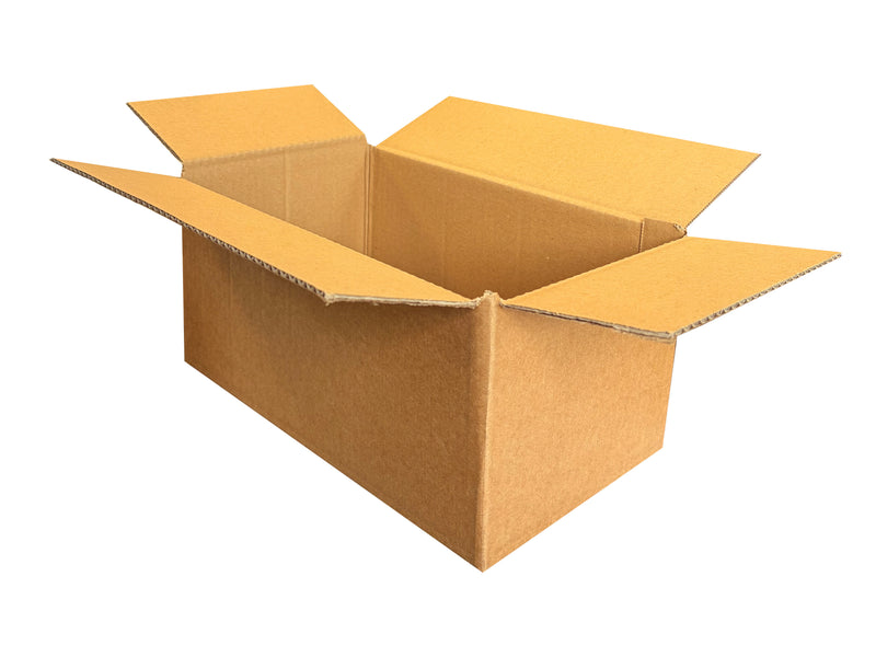 Plain cardboard box measuring 295mm x 170mm x 140mm