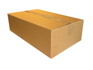 A plain, sealed cardboard box measuring 504mm x 316mm x 140mm