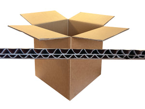 Removals box with a corrugated cardboard strip on a white background