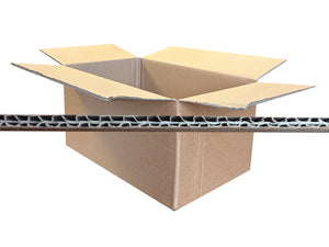 Open cardboard box with corrugated interior on a white background
