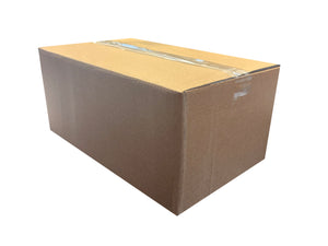 Cardboard box with tape, on a white background