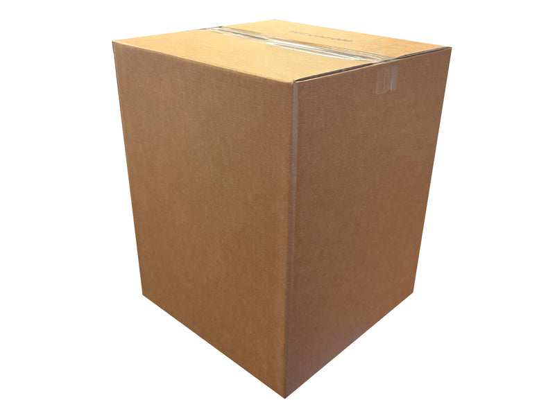 329mm x 329mm x 425mm Brown cardboard box on a white background