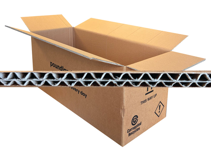 A 755mm x 300mm x 310mm with an image in front, of the flute profile