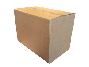 A plain brown cardboard box shown at an angle on a white background.