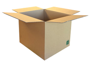 A plain, 380mm x 330mm x 305mm cardboard box