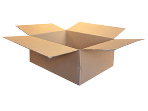 A plain, strong single wall cardboard box measuring 470mm x 370mm x 170mm